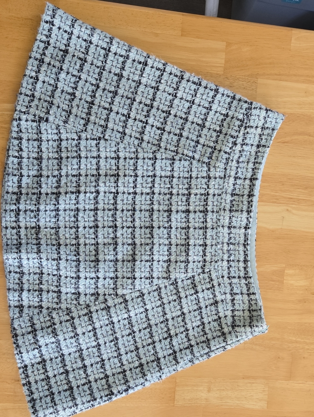 The Limited Black, Light Mint Green, and White Tweed Skater Mini Skirt Size Med